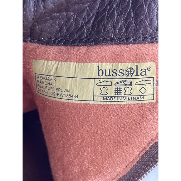 Bussola Ramona Mid Calf Boot Size 38 Brown Leather Stacked Heel Side Zipper Boho - Picture 6 of 9